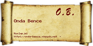 Onda Bence névjegykártya